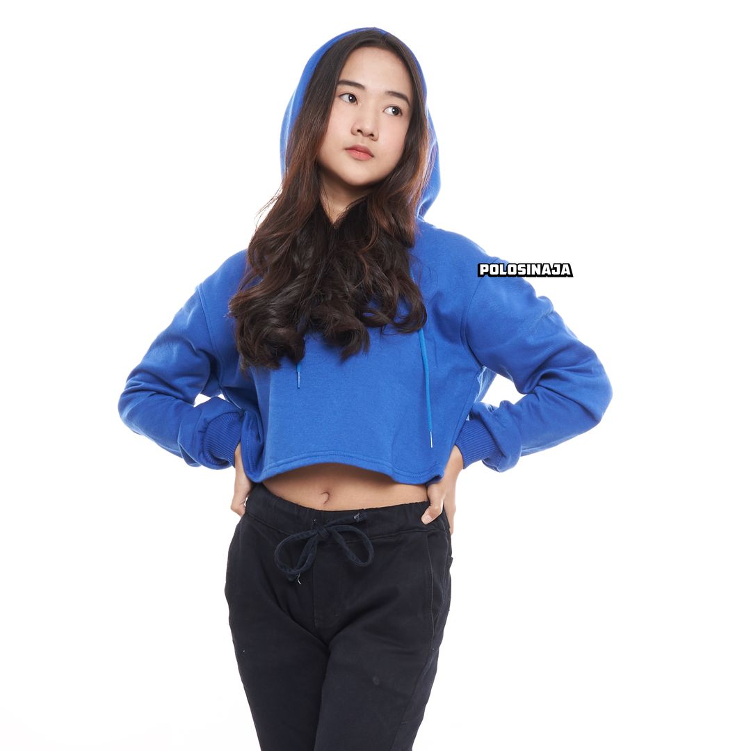 CROP HOODIE - ELECTRIC BLUE