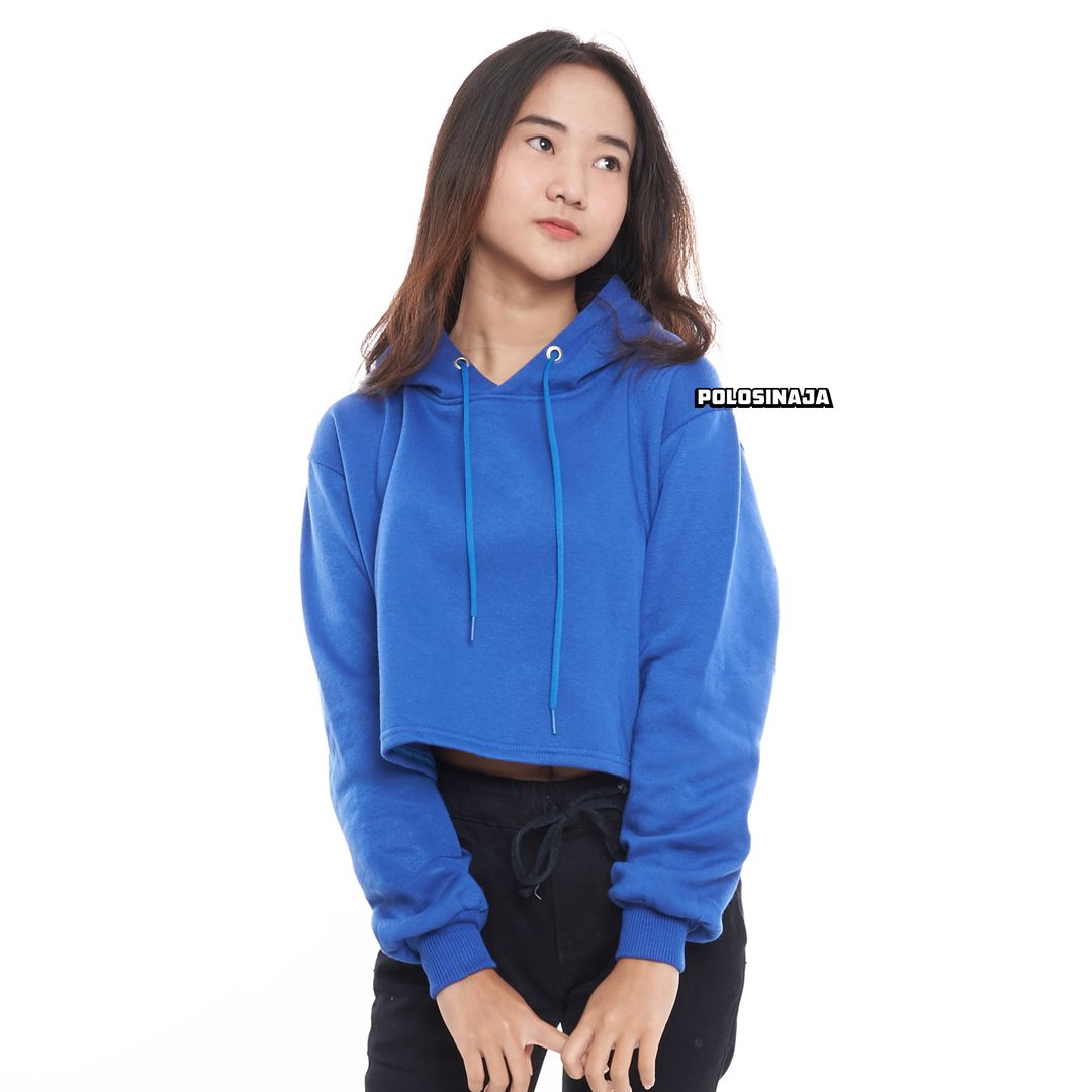 CROP HOODIE - ELECTRIC BLUE