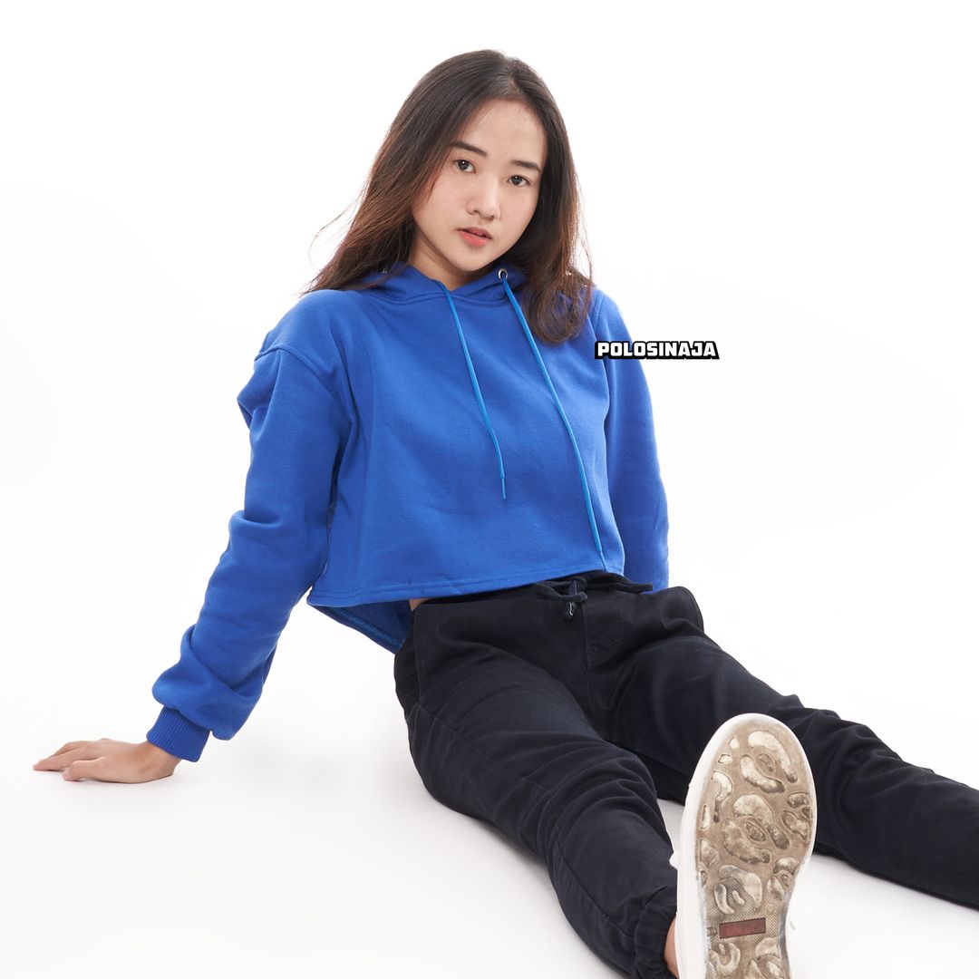 CROP HOODIE - ELECTRIC BLUE