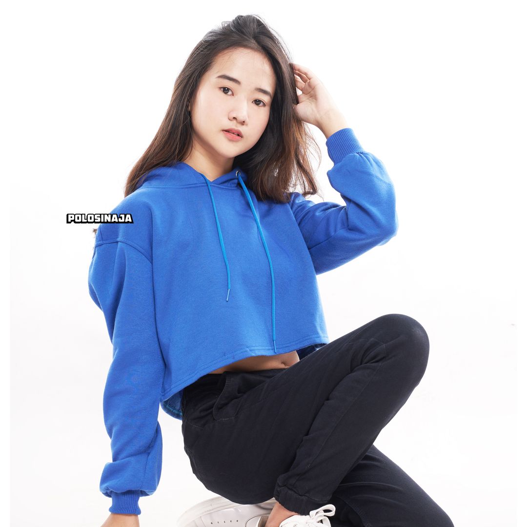 CROP HOODIE - ELECTRIC BLUE