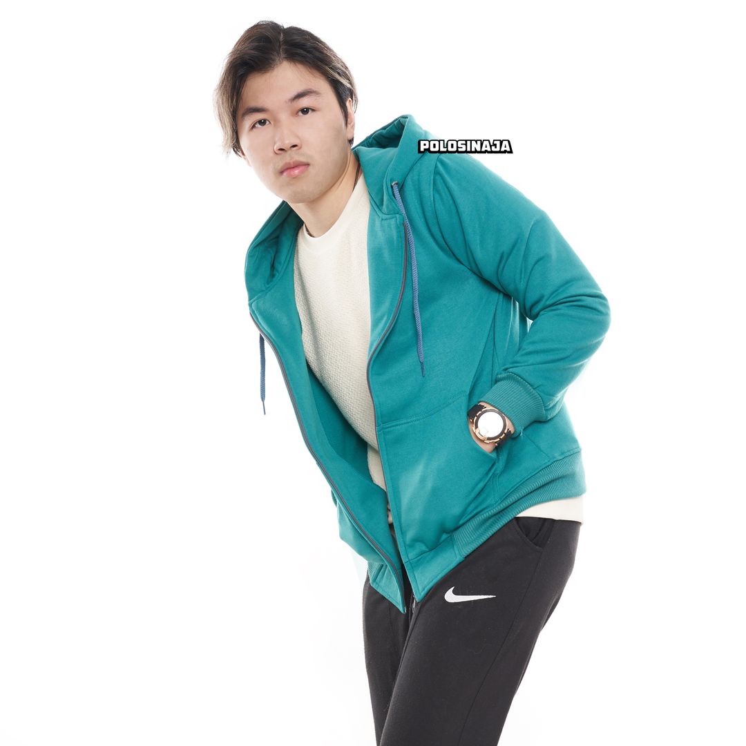 HOODIE ZIPPER - TEAL