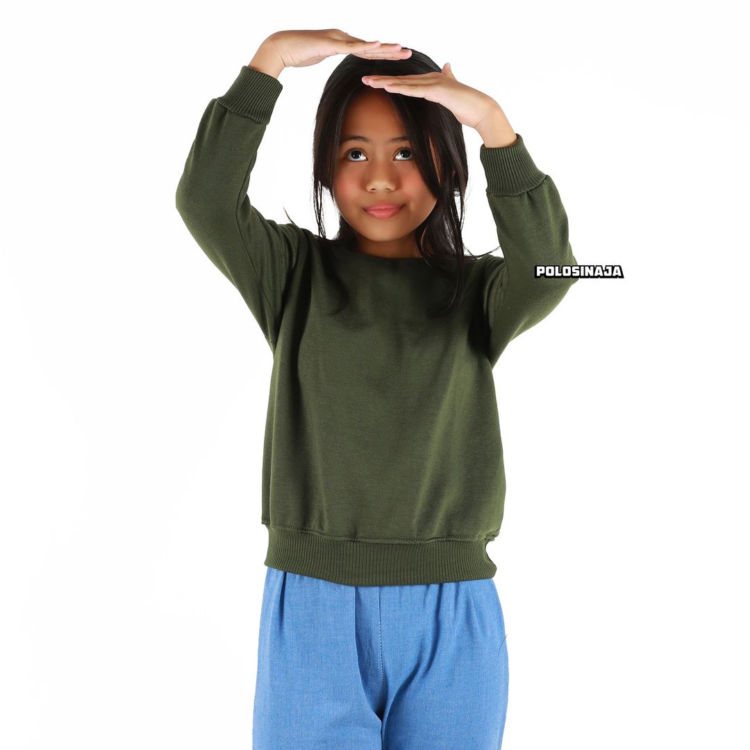 BASIC SWEATER ANAK - HIJAU ARMY