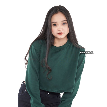 CROP SWEATER - HIJAU BOTOL