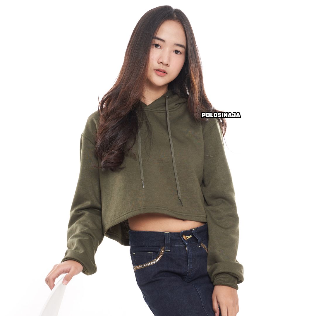 CROP HOODIE - HIJAU ARMY