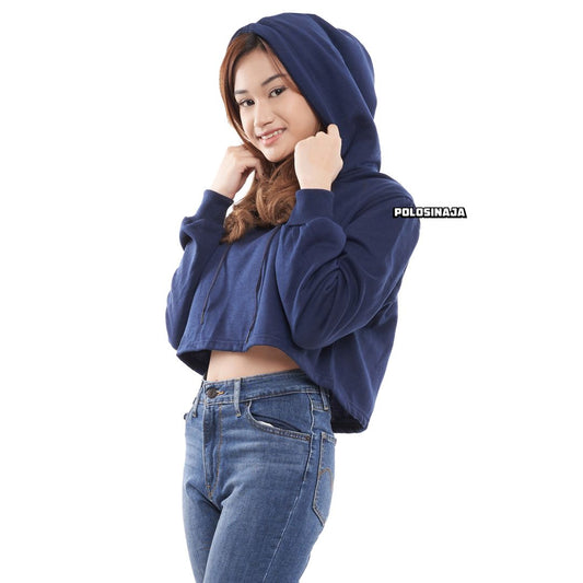 CROP HOODIE - NAVY