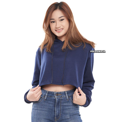 CROP HOODIE - NAVY