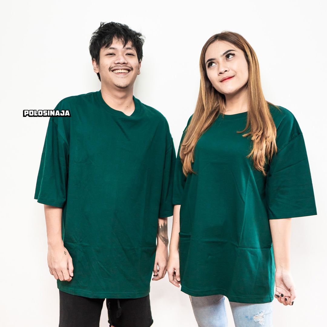 KAOS POLOS OVERSIZE - HIJAU BOTOL