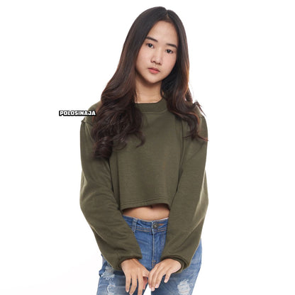 CROP SWEATER - HIJAU ARMY