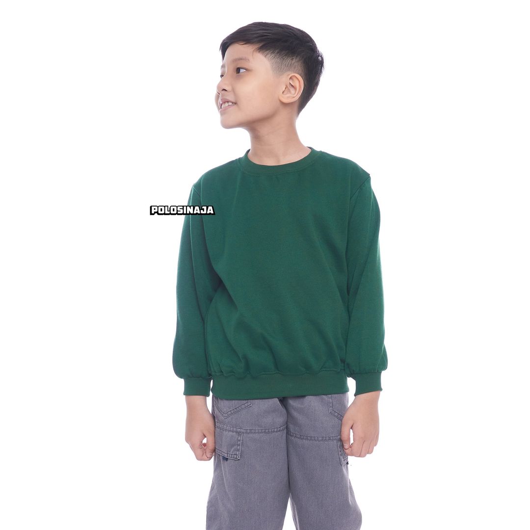 BASIC SWEATER ANAK - HIJAU BOTOL