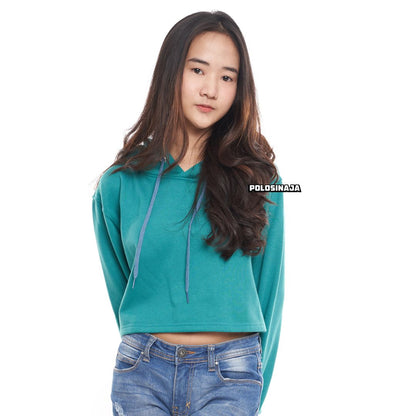 CROP HOODIE - TEAL