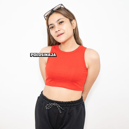 CROP TANK TOP - MERAH BATA