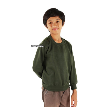 BASIC SWEATER ANAK - HIJAU ARMY