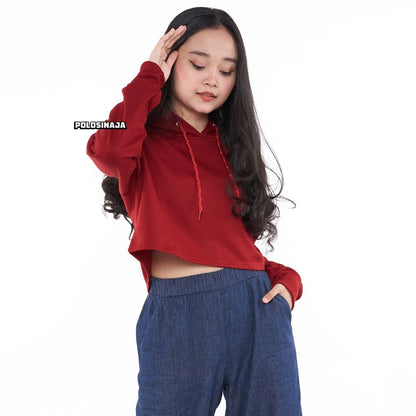 CROP HOODIE - MAROON