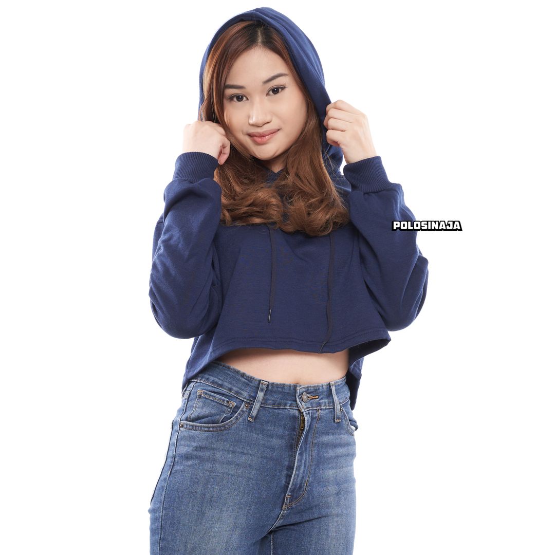 CROP HOODIE - NAVY