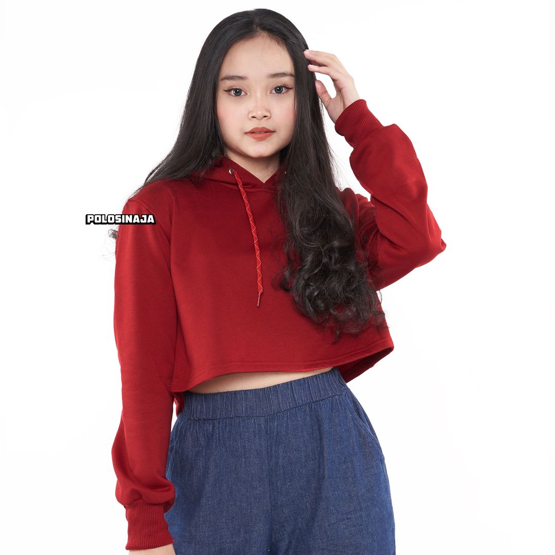 CROP HOODIE - MAROON