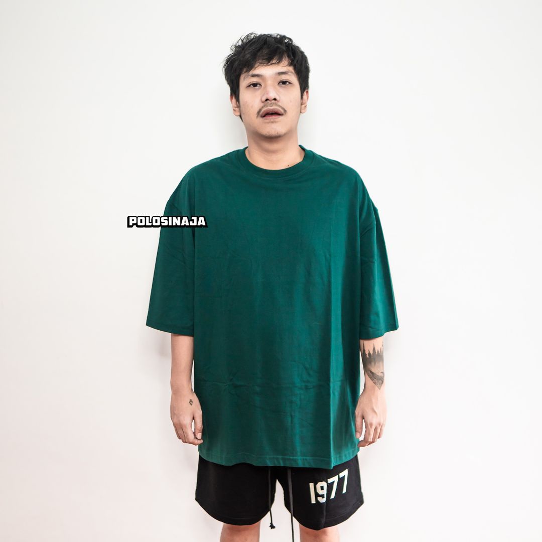 KAOS POLOS OVERSIZE - HIJAU BOTOL