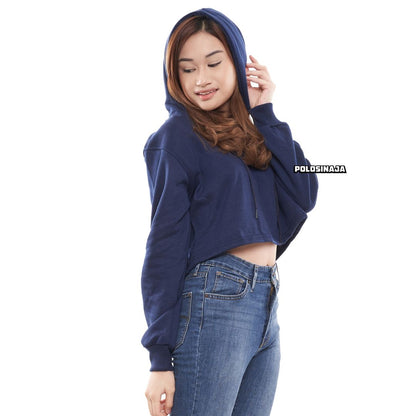 CROP HOODIE - NAVY