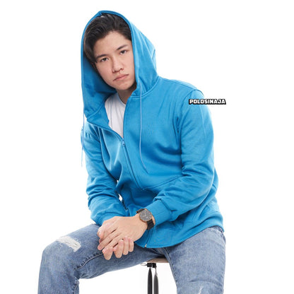 HOODIE ZIPPER - TURKISH BLUE