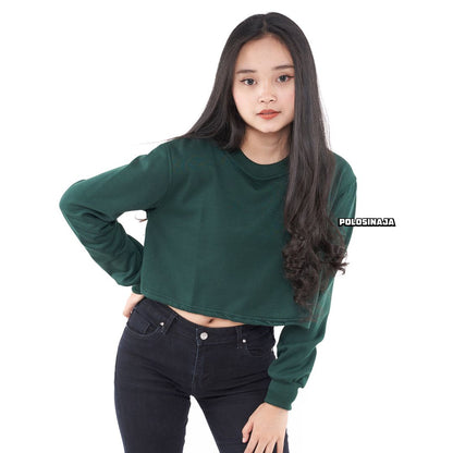 CROP SWEATER - HIJAU BOTOL