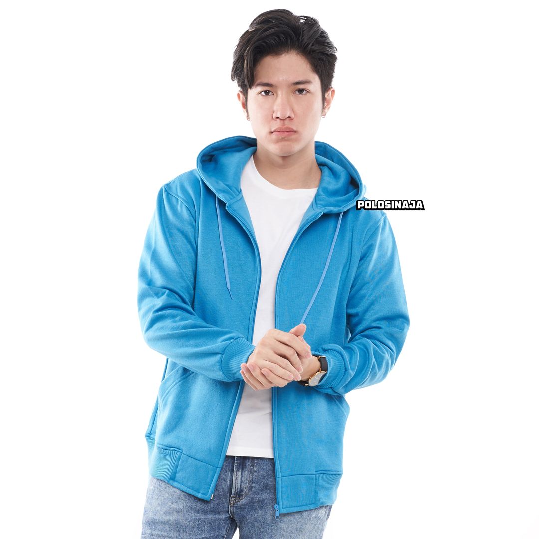 HOODIE ZIPPER - TURKISH BLUE