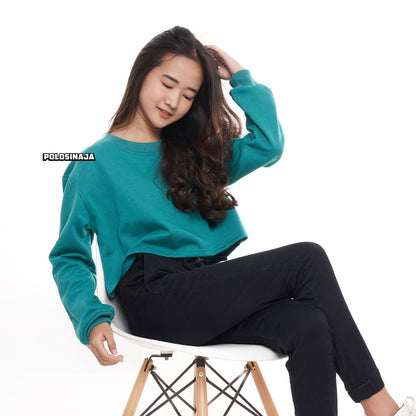 CROP SWEATER - TEAL