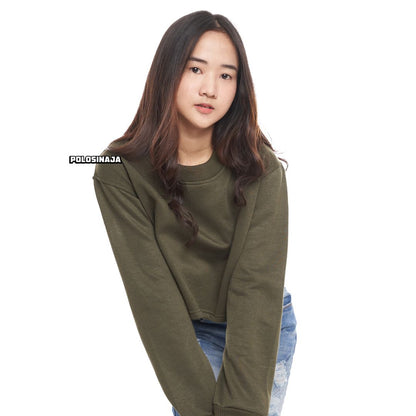 CROP SWEATER - HIJAU ARMY