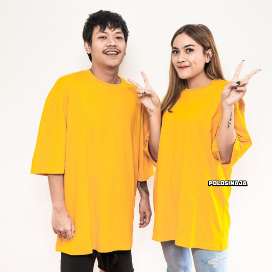 KAOS POLOS OVERSIZE - MUSTARD