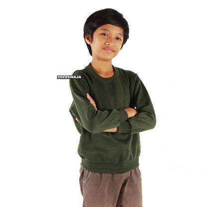 BASIC SWEATER ANAK - HIJAU ARMY