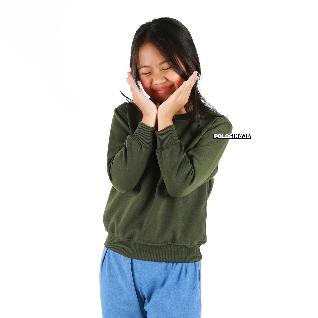 BASIC SWEATER ANAK - HIJAU ARMY