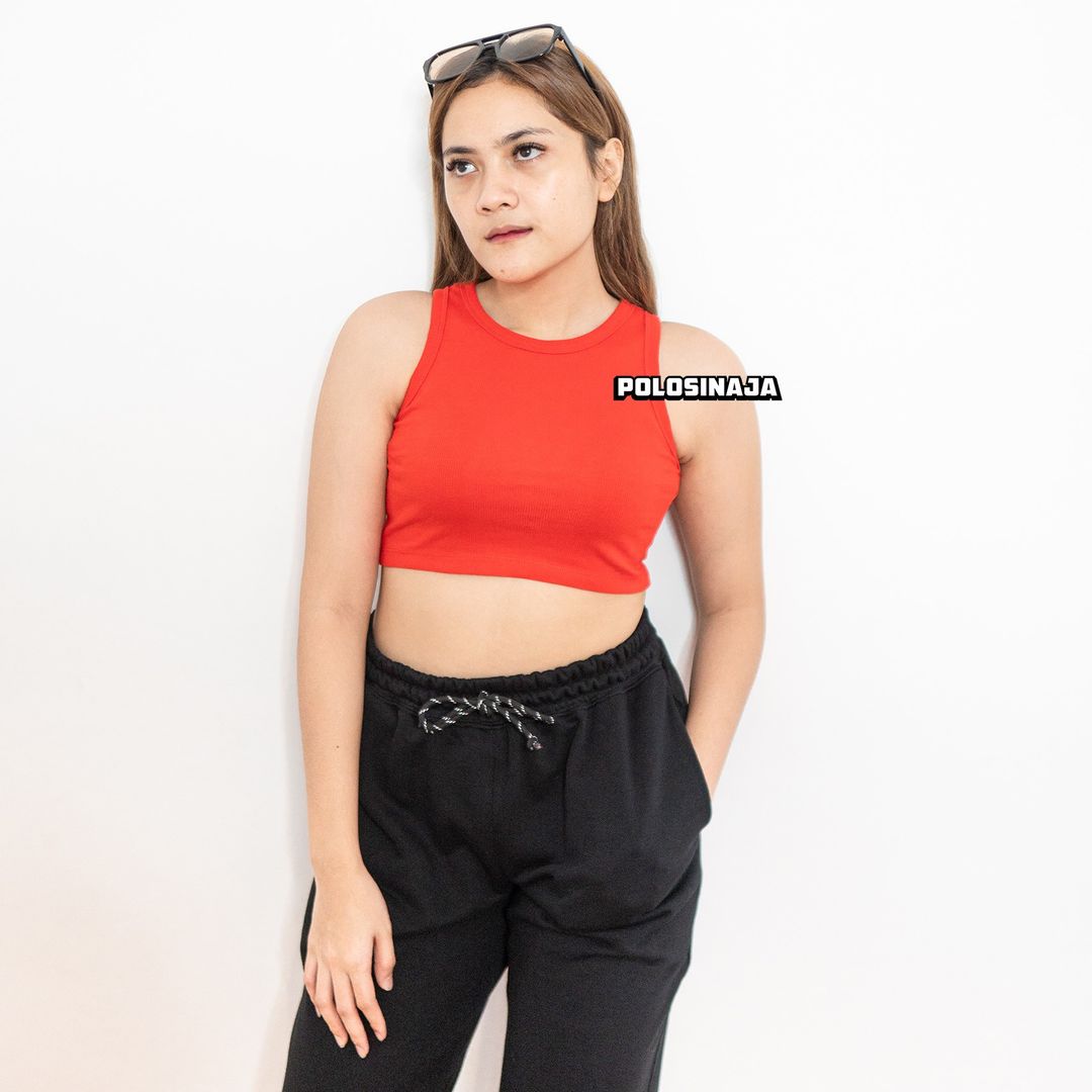 CROP TANK TOP - MERAH BATA