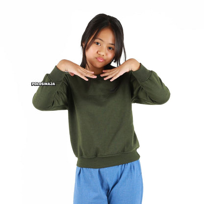 BASIC SWEATER ANAK - HIJAU ARMY