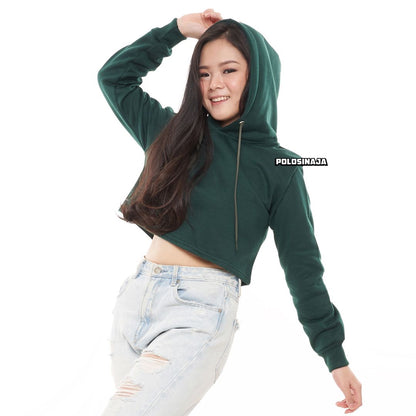 CROP HOODIE - HIJAU BOTOL