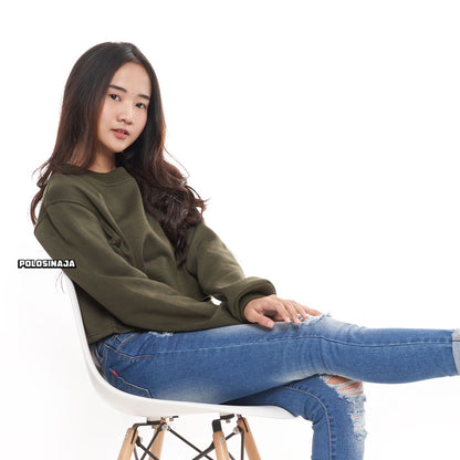 CROP SWEATER - HIJAU ARMY