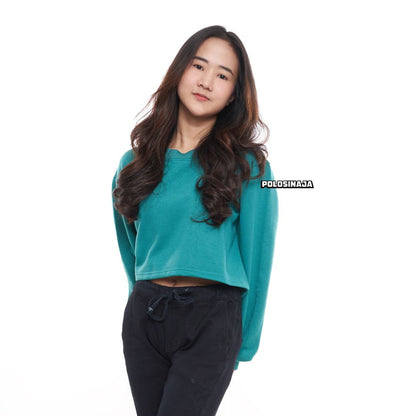 CROP SWEATER - TEAL