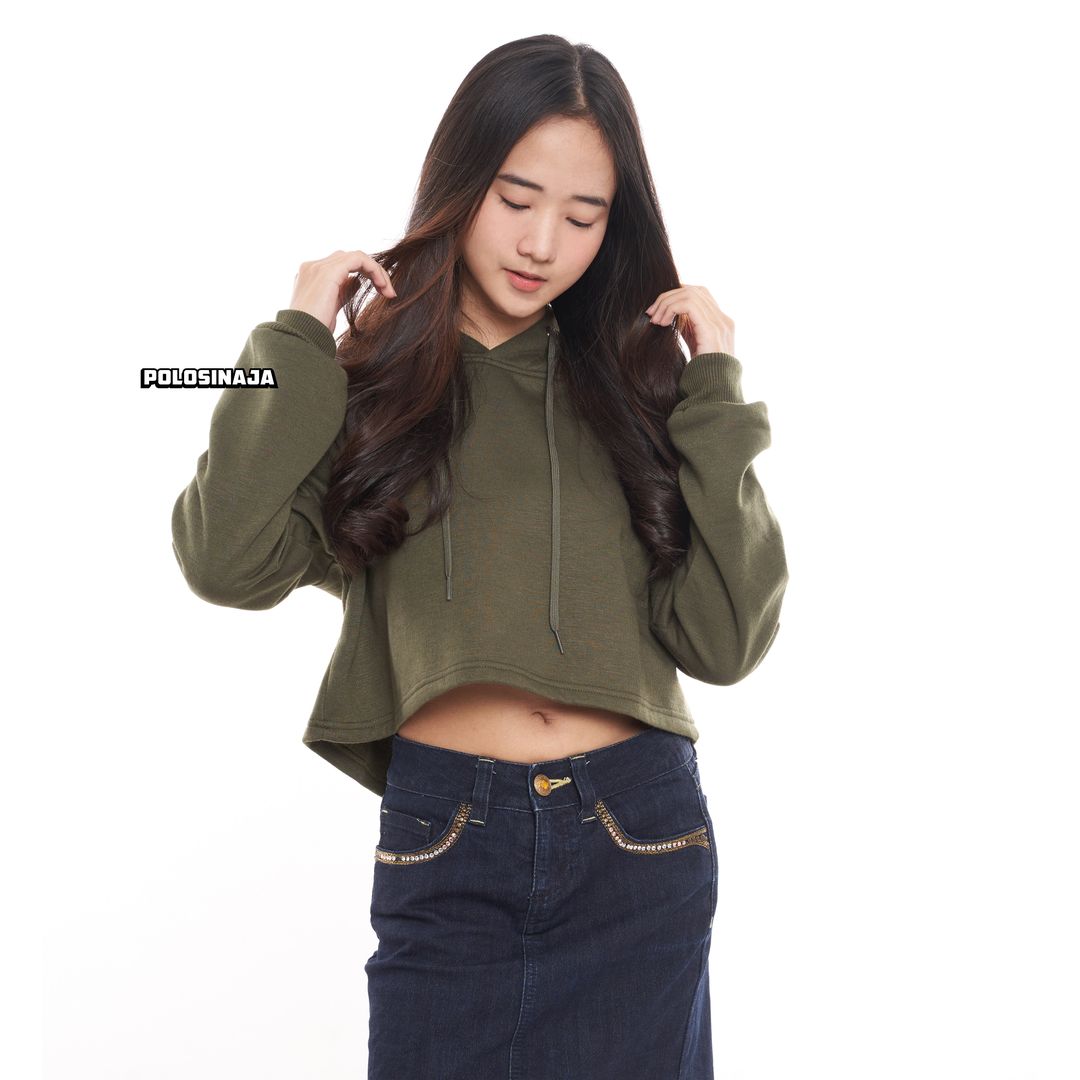 CROP HOODIE - HIJAU ARMY