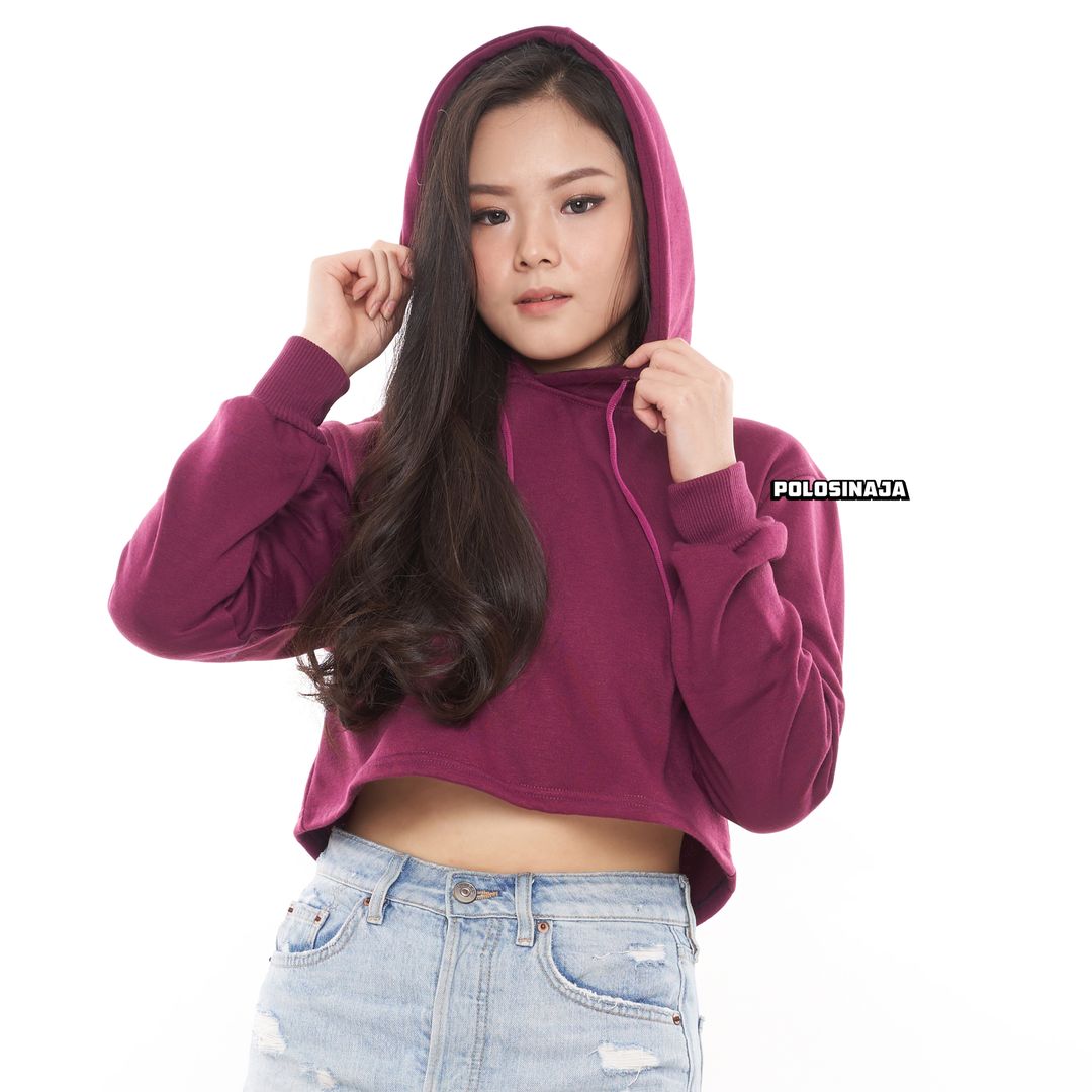 CROP HOODIE - BURGUNDY