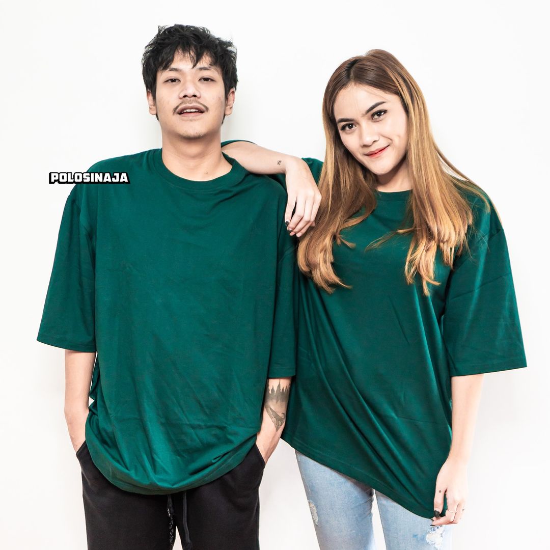 KAOS POLOS OVERSIZE - HIJAU BOTOL