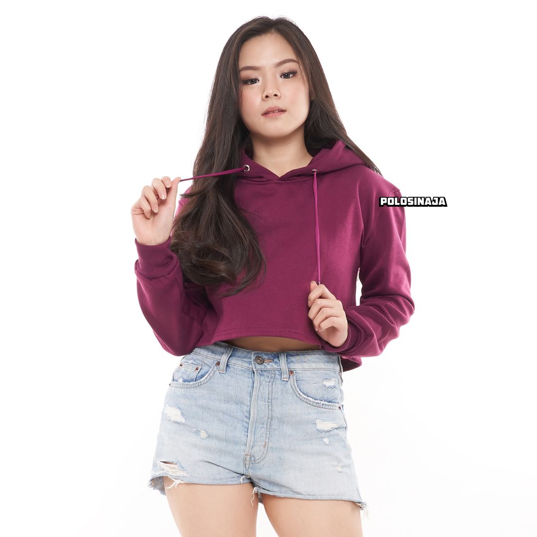 CROP HOODIE - BURGUNDY