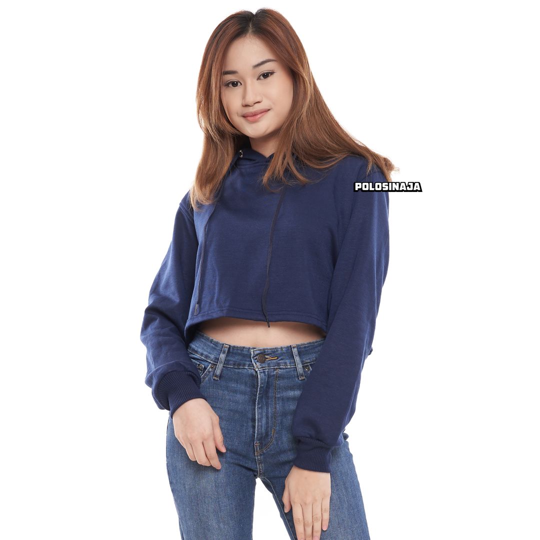 CROP HOODIE - NAVY