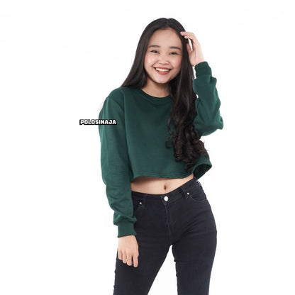 CROP SWEATER - HIJAU BOTOL