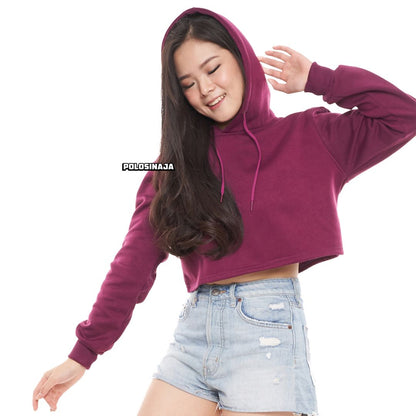 CROP HOODIE - BURGUNDY