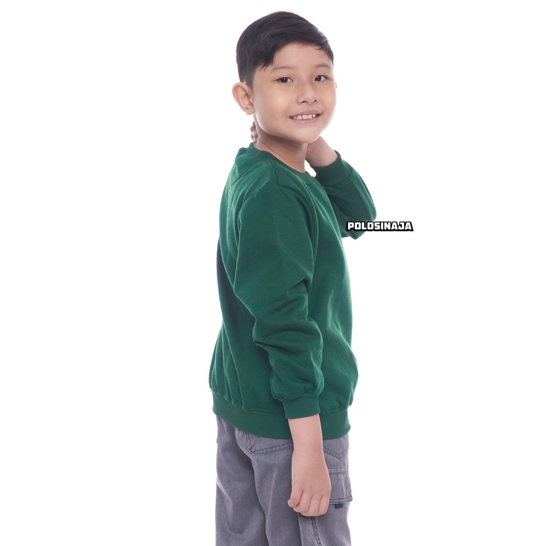 BASIC SWEATER ANAK - HIJAU BOTOL